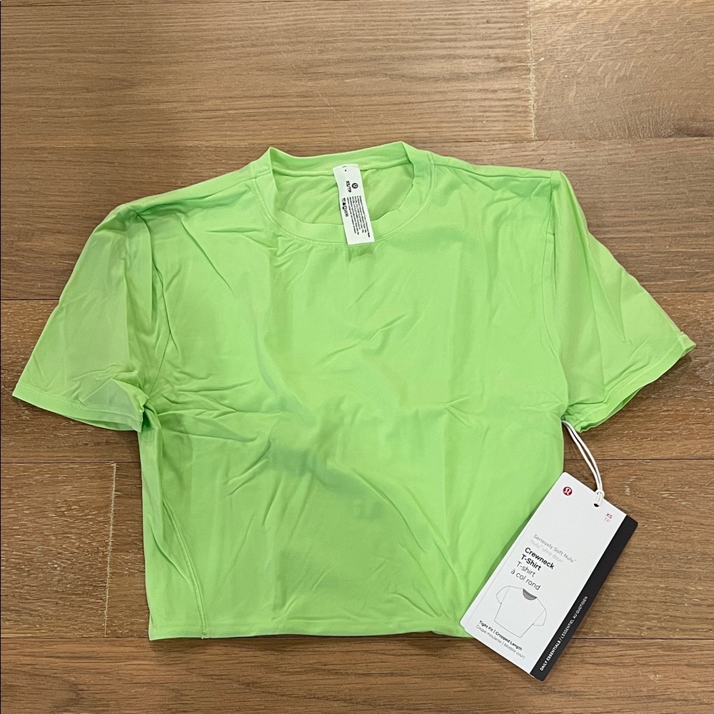 lululemon athletica Neon Lime Crop Tee